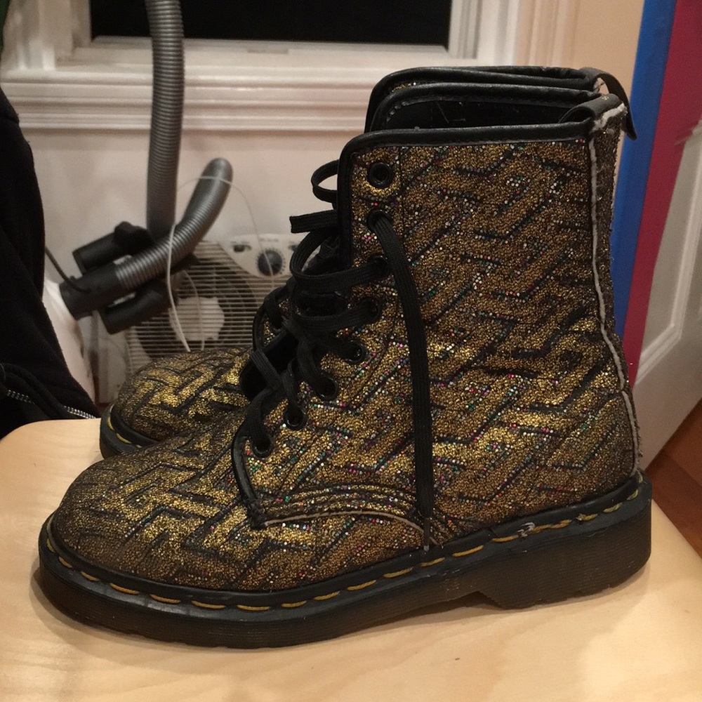 Vintage Doc Martens Gold Glitter